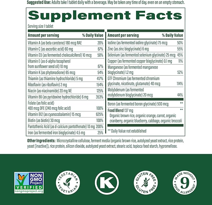 MegaFood One Daily Multivitamin - Multivitamin for Women and Men - with Real Food - Immune Support Supplement - Vitamin C & Vitamin B - Bone Health - Energy Metabolism - Vegetarian, Non-GMO - 90 Tabs