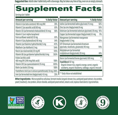 MegaFood One Daily Multivitamin - Multivitamin for Women and Men - with Real Food - Immune Support Supplement - Vitamin C & Vitamin B - Bone Health - Energy Metabolism - Vegetarian, Non-GMO - 90 Tabs
