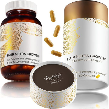 VITAMINS REVIVE Hair Supplement Hair Growth Vitamins for Women - USA Clinically Tested - Hair Loss Products for Thinning & Thickening - Female Hair Regrowth Treatment (1 Month Supply)