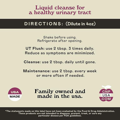 Complete Natural Products Urinary Tract Complete 8oz - Liquid Supplement for a Urinary Tract Cleanse, Defense, Health, and Treatment with Organic Cranberry & Organic D-Mannose