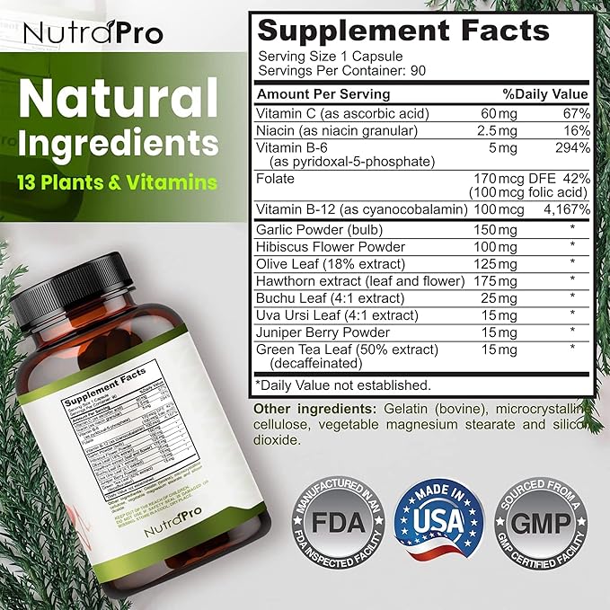 Heart Health Blood Pressure Support Supplement - Support Blood Pressure & Healthy Circularity Naturally with Hawthorn Berry & Hibiscus.Vitamins Pills for Healthy Hypertension (BP) & Healthy Heart.