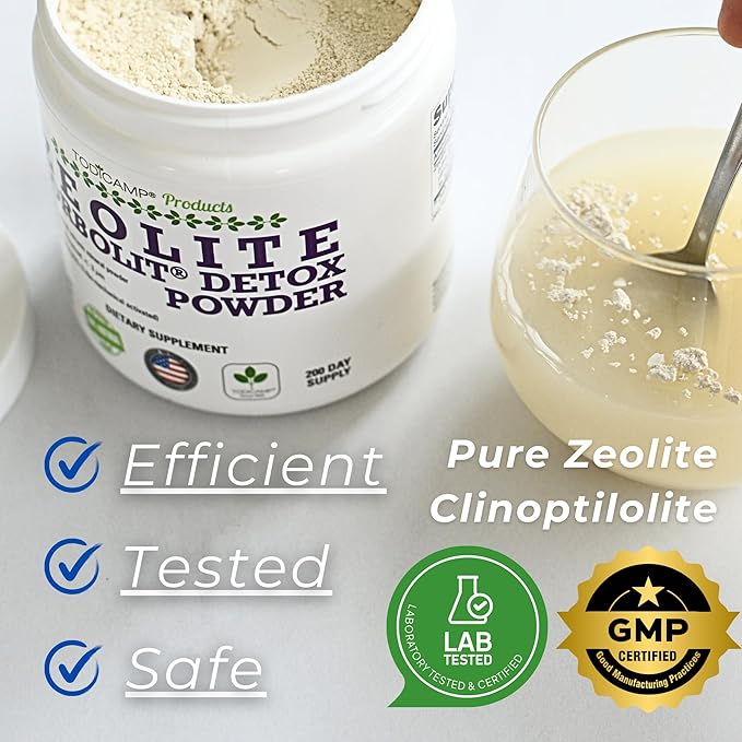 Sorbolit Zeolite Detox Powder - 7.05oz Clinoptilolite Zeolite Powder Sorbolit- 1-2 µm Zeolite Clinoptilolite Powder Supplement for Liver Detox - 200 Days Supply