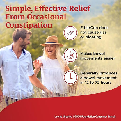 Fibercon (Caplets) Fiber Therapy for Regularity with Calcium Polycarbophil, 140 Count