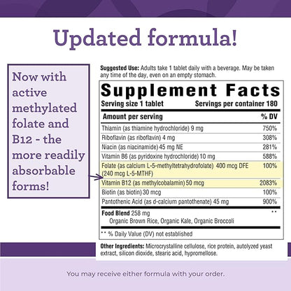 INNATE Response Formulas B Complex - B Vitamin Supplement - Supports Cellular Energy Production and Metabolism - Vegan, Kosher, Non-GMO Project Verified - Made Without 9 Food Allergens - 180 Tablets