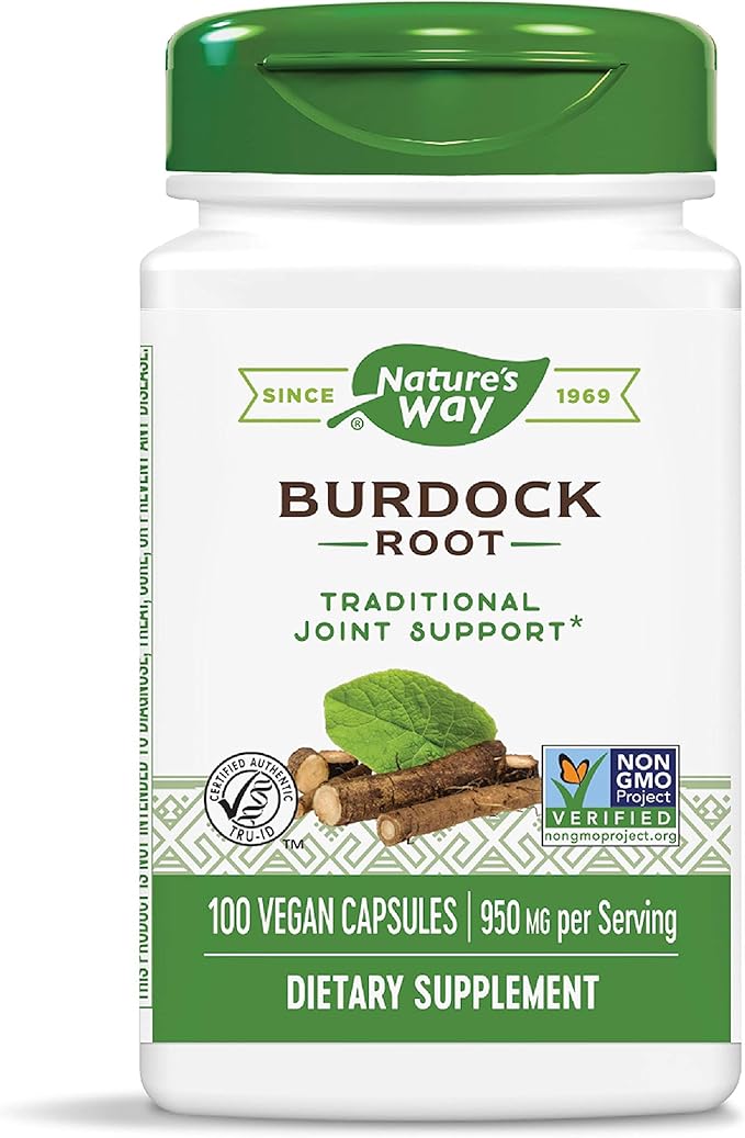 Nature's Way Burdock Root, Traditional Joint Support*, 100 Vegan Capsules (Packaging May Vary)