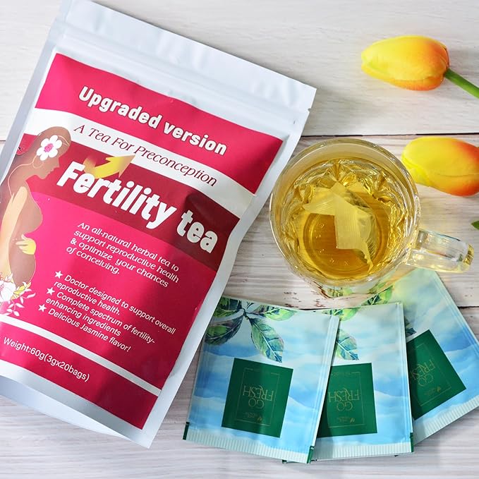 Laicuherb Natural Fertility Tea, for Women Hormone Balance & Conception Support, 20 Tea Bags Spearmint Tea to Support Menstrual Cycle & Reproductive Health, Organic Conception Tea to Get Pregnant Fast