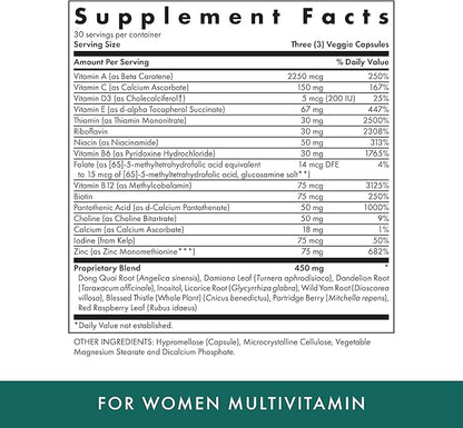 MICHAEL'S Health Naturopathic Programs for Women Multivitamin ? 90 Vegetarian Capsules ? Support for Energy, Hair, Skin and Nails ? 30 Servings