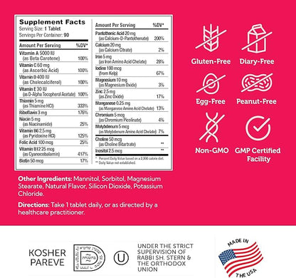 Zahler Kids Multivitamin Chewable Vitamin Tablet - Complete One Daily Kids Vitamins Supplement - Contains 20+ Minerals & Vitamins for Kids & Toddlers - Kosher Multivitamins Cherry Flavor (90)