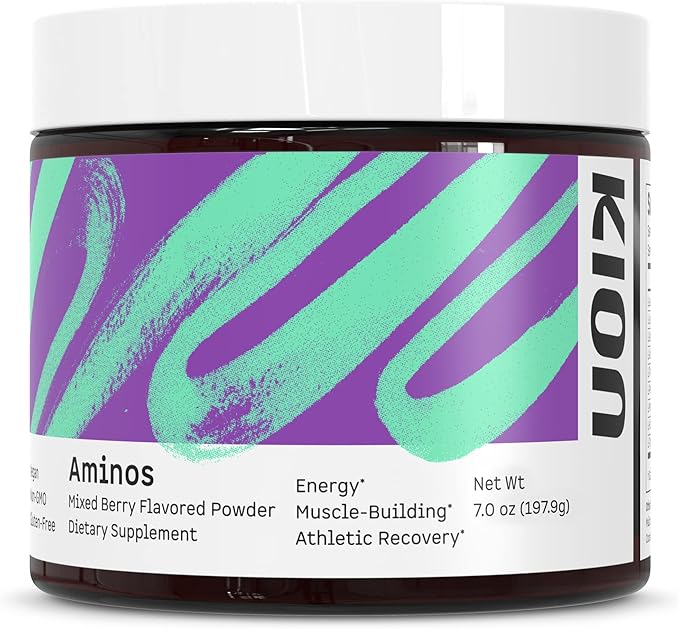 Kion Aminos - Essential Amino Acids Supplement, Essential Amino Acids Powder for Muscle Recovery, BCAA EAA No Caffeine, Amino Acid Powder, Essential Amino Energy - 30 Servings, Mixed Berry