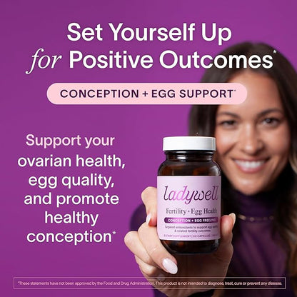 Fertility + Egg Health | Fertility Booster | Ovarian Health, Egg Quality, Ovulation & Healthy Conception Support | CoQ10, Folate + Key Ingredients | Science-Backed Women’s Supplement, 60 Ct