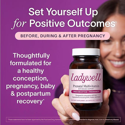 Prenatal Multivitamin | Conception, Pregnancy & Postpartum | Key Ingredients Including DHA, Folate & Iron | Expertly-Formulated & Tested | Designed for Absorption with Nausea Support, 60 Ct