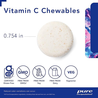 Pure Encapsulations Vitamin C Chewables | Support for Healthy Immune Function and Antioxidant Support* | 60 Chewable Tablets | Natural Orange-Strawberry Flavor