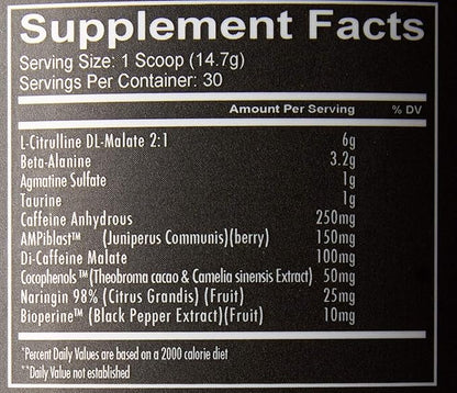 REDCON1 Total War Pre Workout - L Citrulline, Malic Acid, Green Tea Leaf Extract for Pump Boosting Pre Workout for Women & Men - 3.2g Beta Alanine to Reduce Exhaustion, Strawberry Mango, 30 Servings