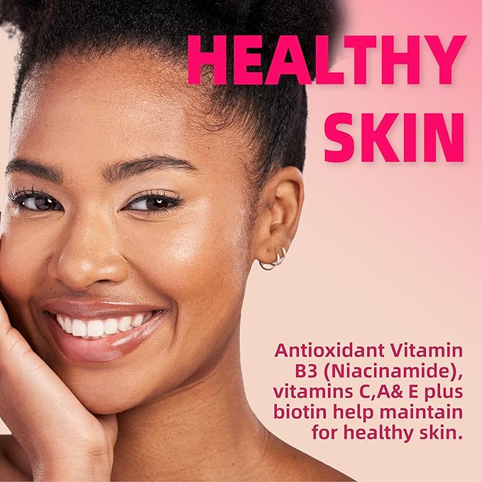 Multivitamin for Women Gummies for 40+ with Omega-3,Niacinamide,B-Complex,Lutein,Iron,Choline, Phosphatidylserine,Vitamin D3 for Skin,Hair,Energy,Immune,Bone – Vegan,Sugar Free,60 Count