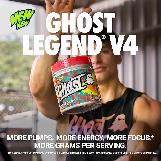 GHOST Legend V4 Pre-Workout Powder, Orange Cream - 30 Servings – Pre-Workout for Men & Women with Choline, L-Citrulline, & Beta Alanine for Energy & Focus