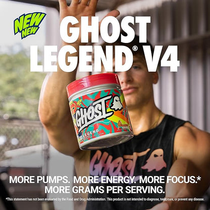 GHOST Legend V4 Pre-Workout Powder, Orange Cream - 30 Servings – Pre-Workout for Men & Women with Choline, L-Citrulline, & Beta Alanine for Energy & Focus