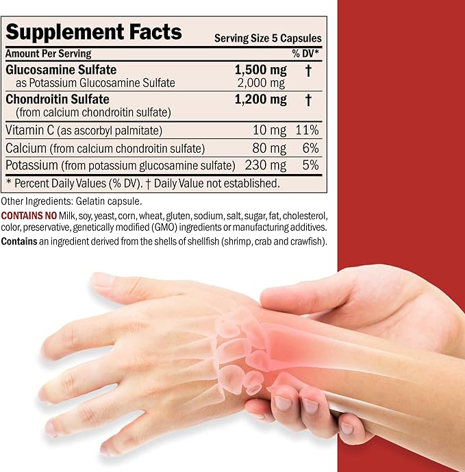 Andrew Lessman Glucosamine 1500 Chondroitin 1200-150 Capsules – 100% Sulfate Form, Research Established Ingredients and Levels for Support of Healthy Joint Tissue. Small Easy to Swallow Capsules