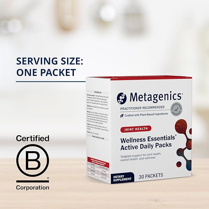 Metagenics Wellness Essentials Active - Multivitamins for Joint Support* - Joint Supplement - with Magnesium, Vitamin C & Vitamin 12 - Joint Health - Non-GMO & Gluten Free - 30 Packets
