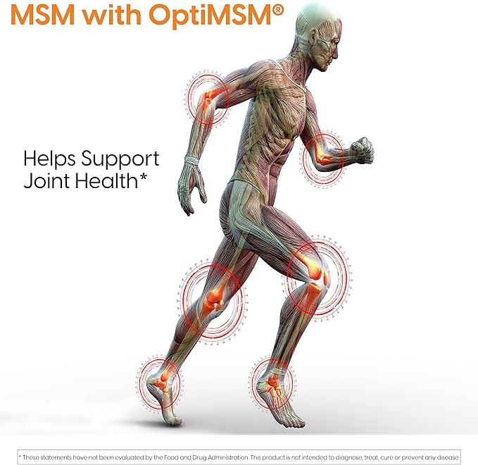 Doctor's Best MSM with OptiMSM, Joint Support, Immune System, Antioxidant and Protein-Building Role, Non-GMO, Gluten Free, 1000 mg, 180 Caps
