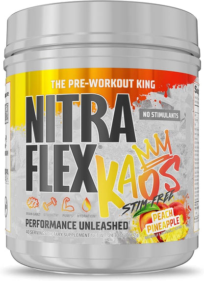 GAT SPORT Nitraflex KAOS Stimulant Free Pre-Workout (Peach Pineapple)