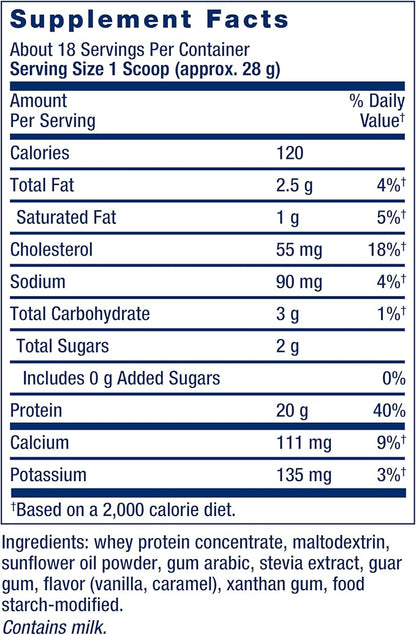 Life Extension Wellness Code Whey Protein Concentrate 20g Muscle Growth & Immune Health - Sourced From Grass-Fed, Free-Range, Hormone-Free Cows, Non-GMO, No Added Sugar, Vanilla- 500g