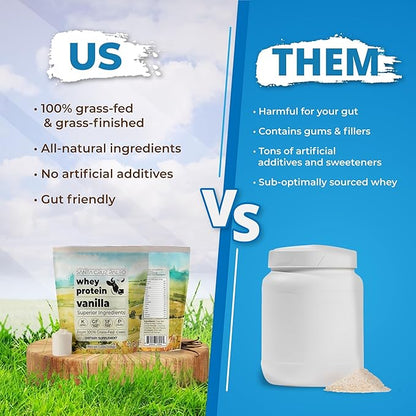 Santa Cruz Paleo Whey Protein Powder, Vanilla, 20g Grass Fed Whey Protein Isolate Per Serving, Gluten Free, Keto, Sugar Free, Paleo, Natural, Post Workout Muscle Support, 20 Servings, 1.2lb Bag