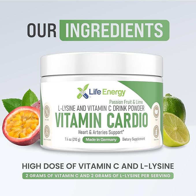 Vitamin Cardio - High-Dosed Vitamin C & Lysine Drink Powder - Heart & Arteries Support