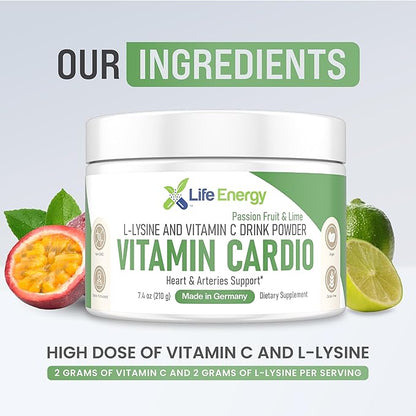 Vitamin Cardio - High-Dosed Vitamin C & Lysine Drink Powder - Heart & Arteries Support