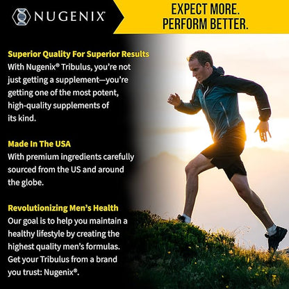 Nugenix Essentials Tribulus Terrestris for Men Extract - 95% Total Saponins, 1000mg High Potency, Extra Strength, 120 Count