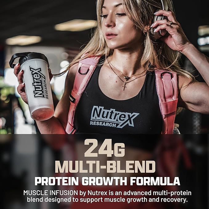 Nutrex Research Whey Protein Powder, Vanilla Muscle Infusion Whey Isolate w/EAA & Hi BCAA for Muscle Gain - 5 Pounds - Muscle Builder for Men & Women, Sports Nutrition, Delicious Taste & Texture