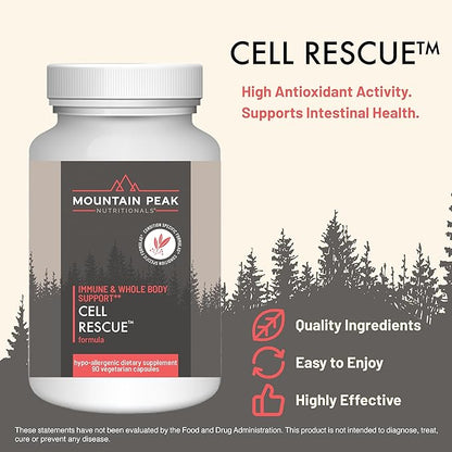 Mountain Peak Nutritionals Cell Rescue - Antioxidant Immune Support Supplement with Turmeric, Ginger Root, and Bromelain - Supports Intestinal Health & Whole Body (90 Capsules)