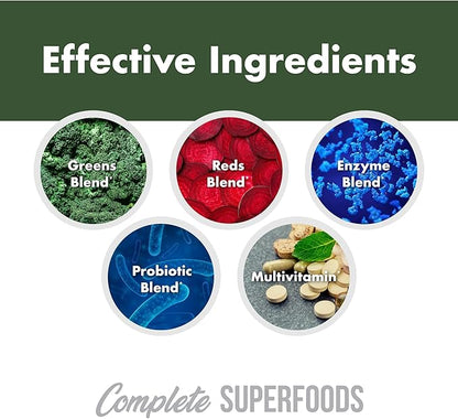 Complete Superfoods, Complete Spectrum Multivitamin, Greens and Reds Blend, Enzymes, Probiotics (Pineapple Strawberry, 30 Stick Packs)