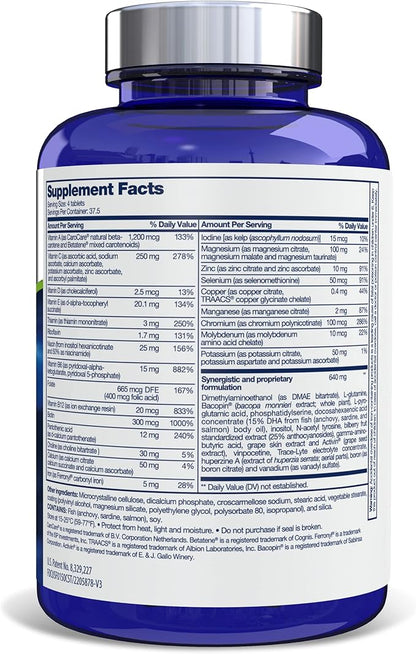 Focus Factor Nutrition for The Brain, Improved Memory & Concentration Brain Supplement, Complete Multivitamin with Vitamins B6, B12, D, Bacopa Monnieri & Tyrosine, 150 Count (Pack of 3)