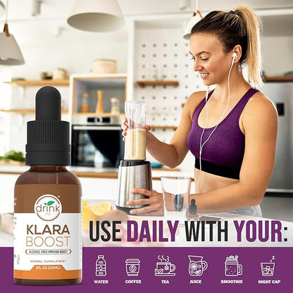 Klara Boost by Drink Inc. | High-Potency Alcohol Free Immuno-Boost | 30ML Herbal Supplement | Made of 100% Organic and Ethically Wildcrafted Natural Ingredients | Daily Detox and Revitalization