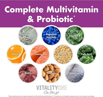 NutraOne VitalityOne On The Go Complete Multivitamin, Probiotic and Enzyme Blend Orange Cream – 30 Servings