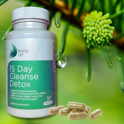 Body Art 15 Day Colon Cleanse Detox - Gut Detox Cleanse for Digestive Health, Gut Cleanse Detox for Women & Men - for Bowel Cleanse, Remove Body Waste, Advanced Colon Cleanser & Detox - 30 Capsules