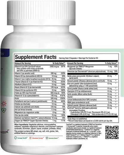 Maxi Health Teen Supreme HIS Vitamins for Teen Boys (120) - Teen Multivitamin for Young Men Ages 12 17 - Daily Teen Vitamins for Nutrition, Energy, Immune Support, Antioxidants & Teen Boy Needs