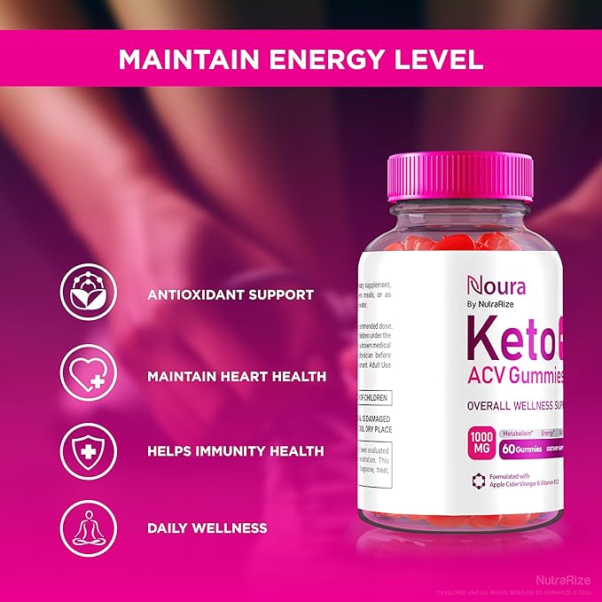 Noura Keto ACV Gummies, Official Noura Keto Supplement, Keto + ACV Gummy, All Natural Keto Plus ACV, Apple Cider Vinegar Keto Reviews (60 Gummies)