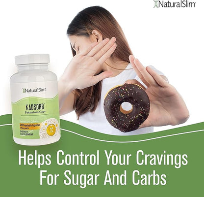 NaturalSlim Kadsorb Natural Potassium Citrate - Supports Electrolyte Balance & Normal PH, Non-GMO & Gluten-Free, Absorbable Potassium Supplement with Essential Minerals - 99 mg 400 Capsules (Solo)