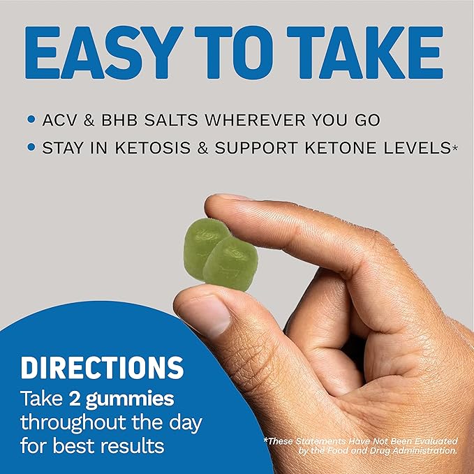 Herbtonics Keto Apple Cider Vinegar Gummies | Digestion & Detox | GLP-1 Support | Sugar Free BHB Advanced Formula for Keto Support - Raw ACV with The Mother - 60 Vegan ACV Gummies