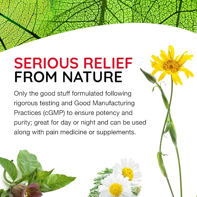 T-Relief Arnica +12 Natural Relieving Actives for Back Pain Joint Soreness Muscle Aches & Stiffness, Whole Body Fast Acting Relief for Women & Men - 100 Tablets (2 Pack)