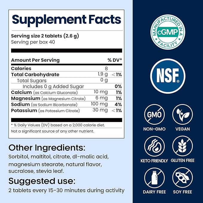 Venture Pal Chewable Electrolyte Tablets, Fast-Dissolve Sugar-Free Stick Salt Tablets - Variety Pack for Rapid Hydration, Outdoor Running, Hiking, Sports | Keto & Vegan Friendly | 80 Count (4 Pack)