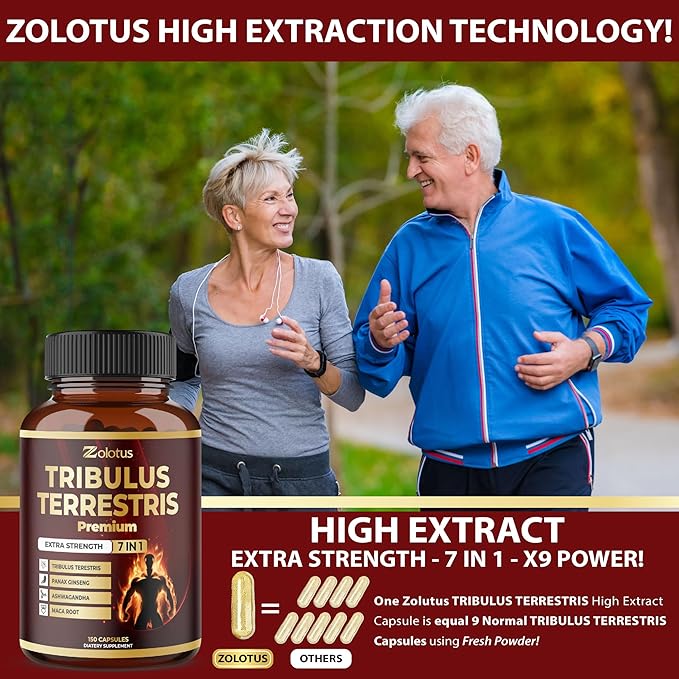 Tribulus Terrestris Supplement for Men & Women, 5-Month Supply with Ashwagandha, Panax Ginseng, Saw Palmetto, Maca, Shilajit, 150 Count