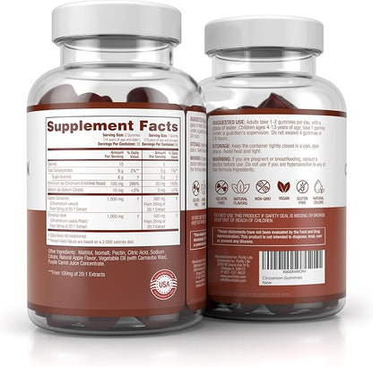 Sugar-Free Ceylon Cinnamon Gummies (2,000mg/Serving) Joint Pain Support Cinnamon Supplement & Brain Health, Vegan, Gluten-Free, Replace Ceylon Cinnamon Capsules, Pills, Powder Extract 60 Chews