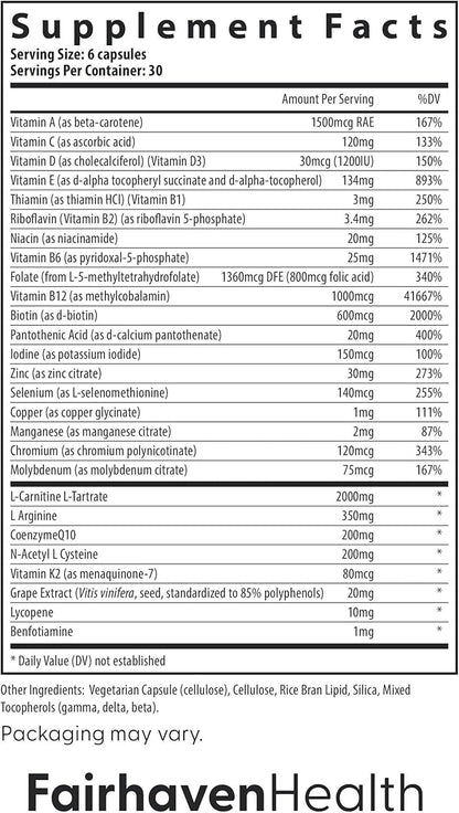 Fairhaven Health FH Pro for Men | Premium Fertility Supplement for Men | Optimal Count Support and Motility for Him | Male Multivitamin for Conception Support | 180 Capsules | 1 Month Supply