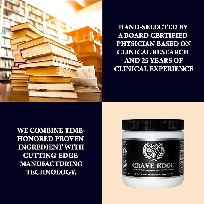 Crave Edge Alcohol Craving Support | Physician-Formulated | Anti Alcohol Replacement Drink | Stop Drinking Alcohol | Liver Detox | Fast Acting | No Big Pills or Bad Taste | 150G Powder-30 Servings