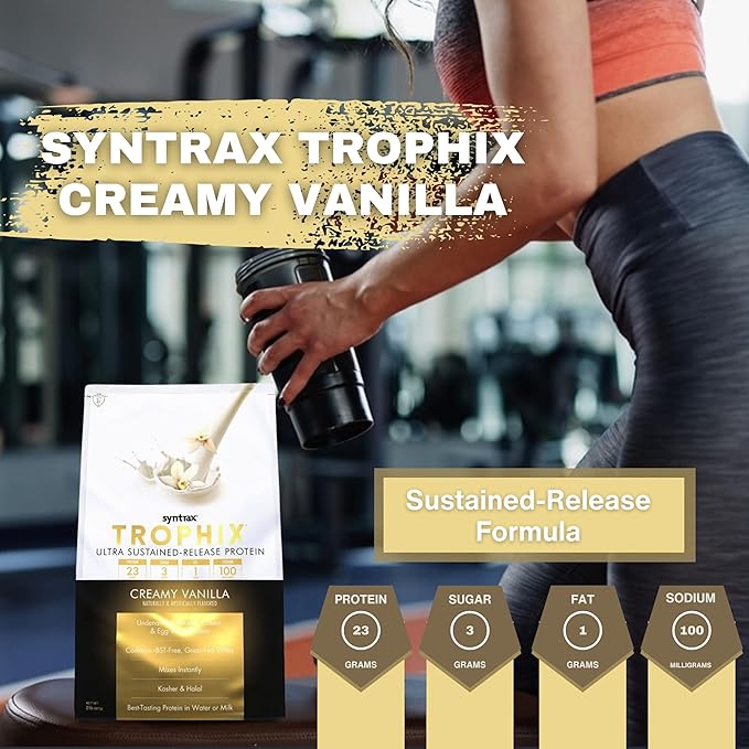 Syntrax Bundle: Trophix Undenatured Casein Protein Vanilla - Creamy Instant Mix Whey Protein & Egg White Protein Powder - 2 Pounds High Protein Powder and Worldwide Nutrition Keychain
