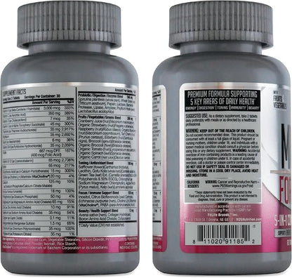 NDS Nutrition MV360 For Women, 5-in-1 Complete Multivitamin for Women with Essential Women’s Vitamins for Energy, Digestion, Toning, Immune Support, & Women’s Health & Beauty, 60 Tablets, 30 Servings