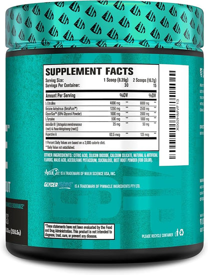 Jacked Factory Pumpsurge Caffeine Free Pre Workout for Men & Women - Nootropic Booster & Stim Free Pre Workout - Intense Pumps, Enhanced Focus - 30 Servings, Strawberry Lemonade