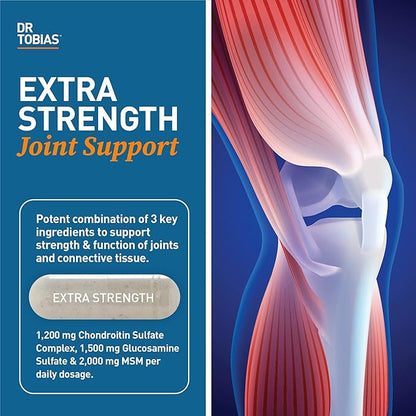 Dr. Tobias Joint Support Supplement with Glucosamine Chondroitin MSM, Supports Joint Health, Function & Flexibility, Extra Strength Joint Supplements for Men & Women, 240 Capsules